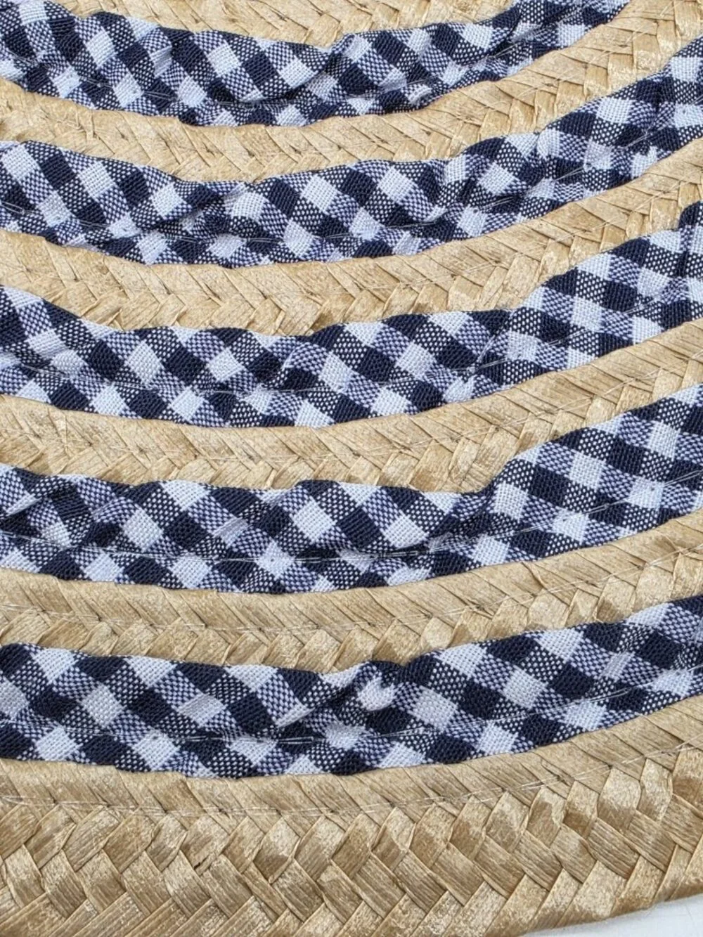 Benson Mills Splice Blue Gingham & Wicker Woven 14